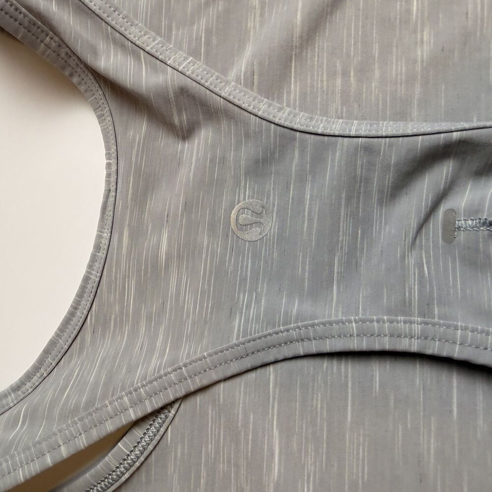 Lululemon Power Thru High Neck Racerback Tank Top Light Grey Size 6/8 Cropped - Picture 9 of 13